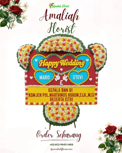 Karangan Papan Bunga Pernikahan di Tengengkulon
